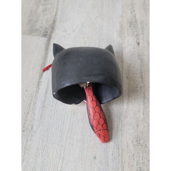Folk art black cat tongue Bell ornament Xmas decor - Picture 4 of 6